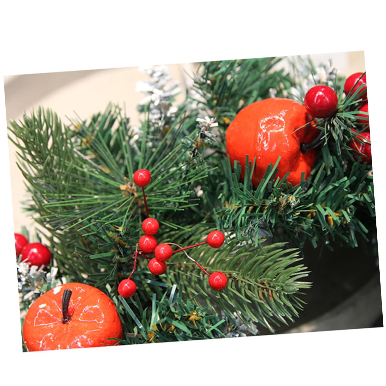ABOOFAN 2 Pièces Couronne De Guirlande De Noël Couronne De Noël avec Lumière Couronne De Baies Artificielle Couronne De Porte De Guirlande Lumineuse avec des Lumières