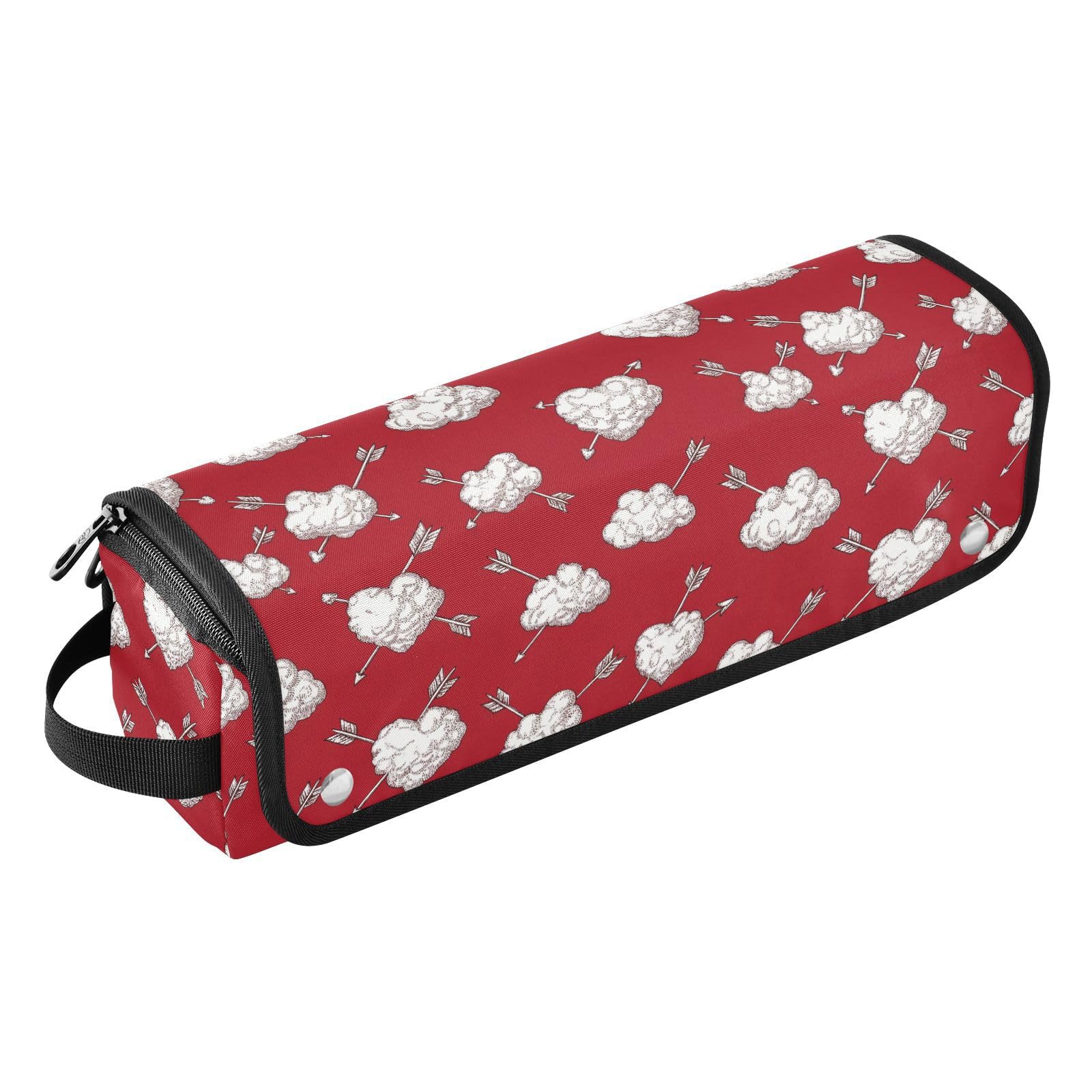 Cloud Heart Red Hair Tools Bag for Straightener Flat Iron Curling Iron Hair Dryer& Styling Accessories Tools Travel Organizer for Women Heat Resistant Mat Portable Essentials-image-23