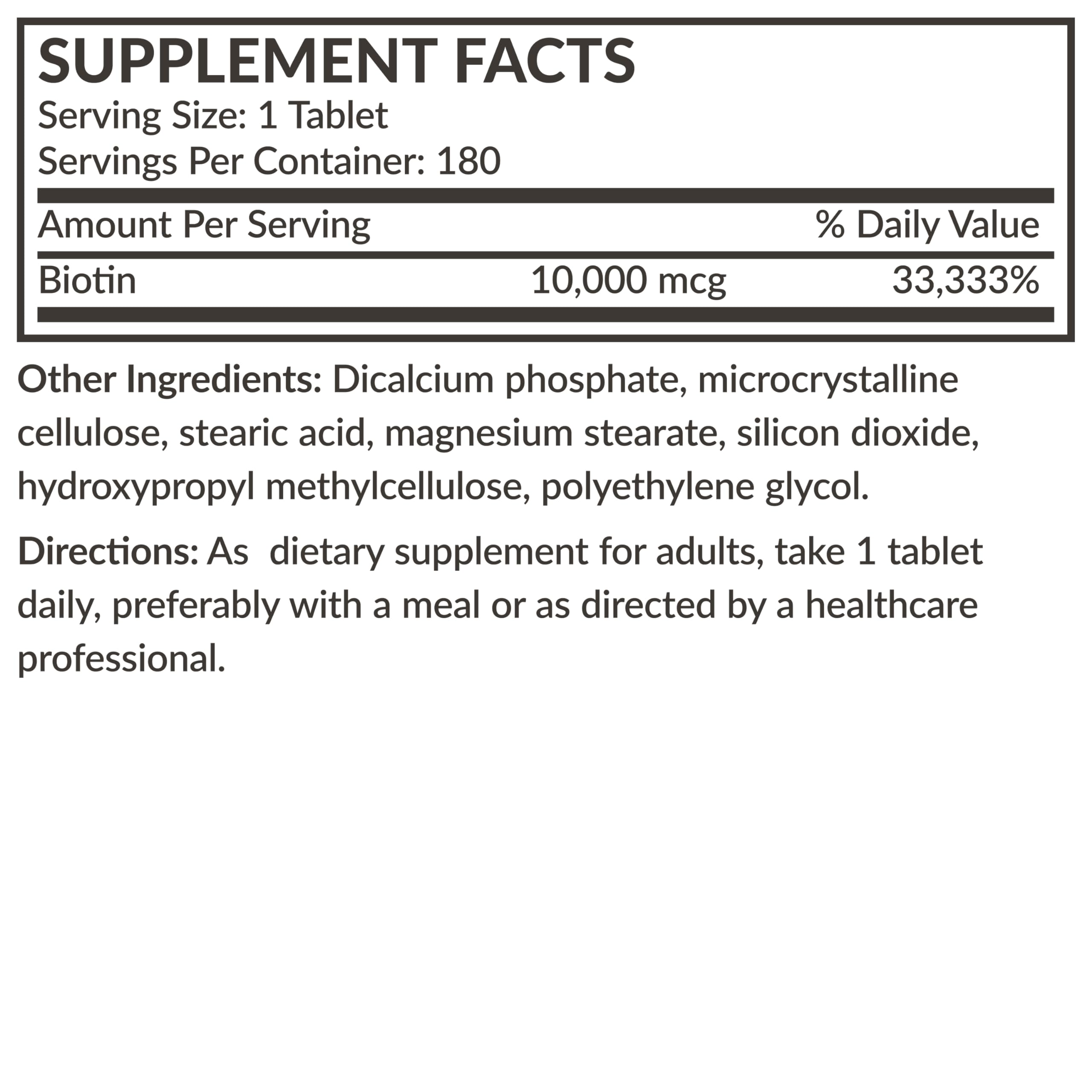 Futurebiotics Biotin 10,000 mcg Hair, Skin & Nails, 180 Vegetarian Tablets — Amazon image 8