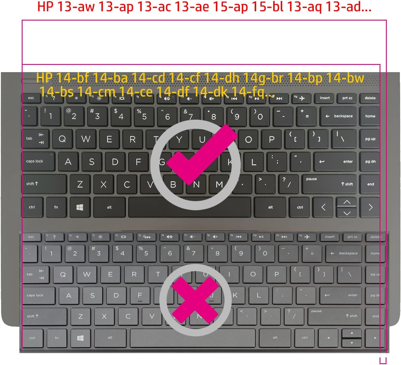 MiNGFi Silicone Keyboard Cover for HP Pavilion x360 14" 14-bf/ba/cd/cf/dh(2017-2019) 14g-br/bu/bx 14-bp/by/bw/bs/cm/ce/df/dk/dq/fq(2017-2021) 14-ds 14-dg 240/245/246 G6 - Image 3