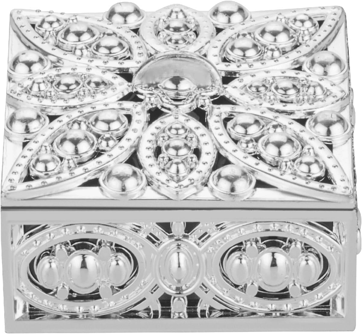 Traditional Style Mukhwas Dani/Mukhwas Box, Antique Design Dry Fruit Mukhwas Box Mouth Refreshment Box, Decorative Silver Finish Mukhwas Box, Designer Box, Traditional Serving Box (2 Piece) By Indian