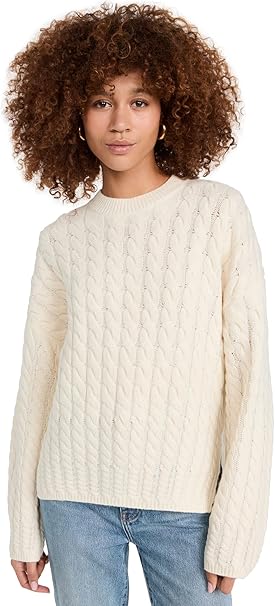 Theory Women's Karenia Cable-Knit Sweater, Dark Rosemary, X