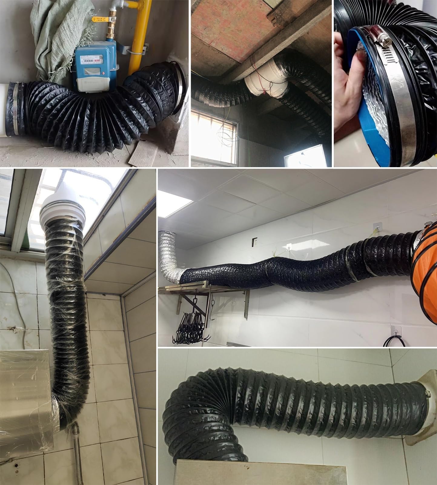 Manguera de Escape para Secadora ignífuga, Kit de conducto HVAC portátil de 10 Metros, Tubo de Escape de Acero para baños y cocinas, solución para Espacios confinados de 300 mm (11 3/4 pulga