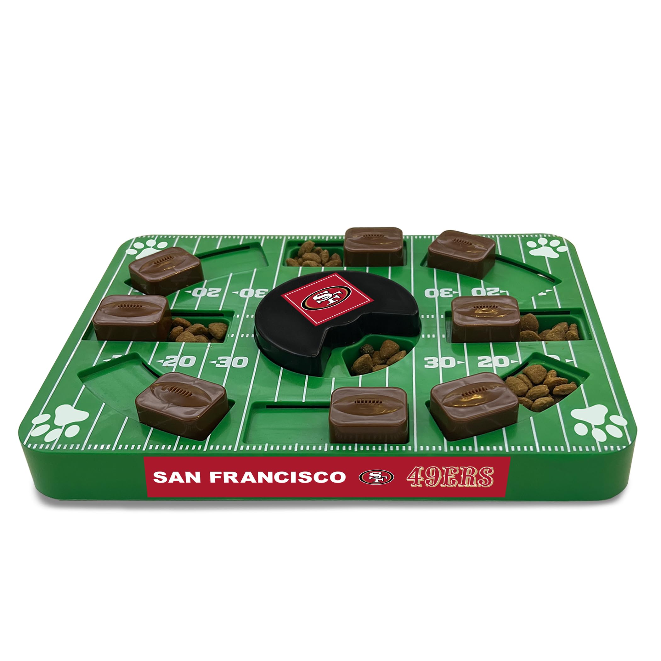 Pets First NFL San Francisco 49ers Puzzle Toy for Dogs, Slow Feeder Board for Pets, Interactive Doggie Treat Toy