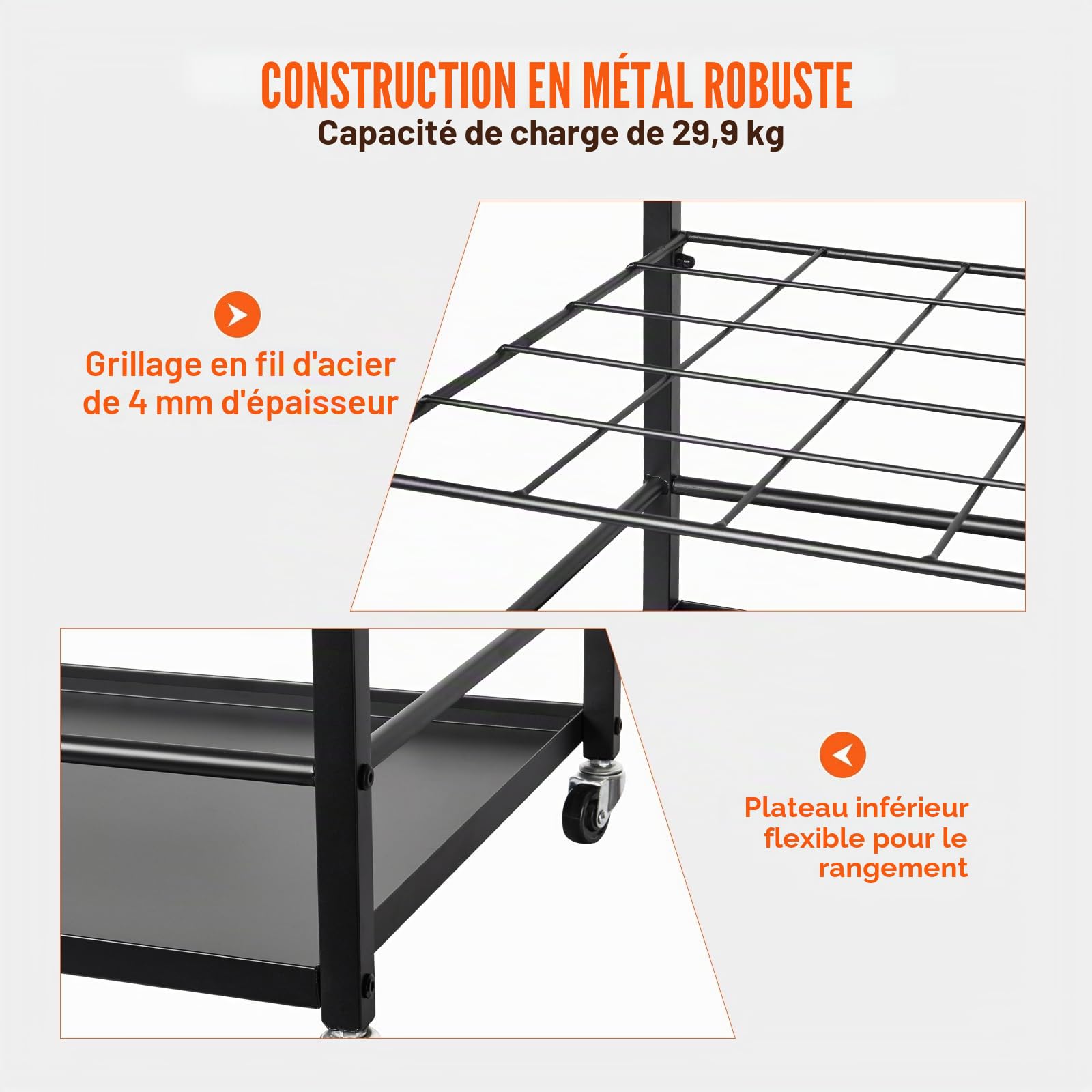 VEVOR Chariot de Rangement pour Plans de Construction Architecturale à 50 Emplacements, Support de Plans Mobile avec Roulettes, Meuble de Rangement pour Affiche de Carte, Fichiers en Rouleau, Bureau