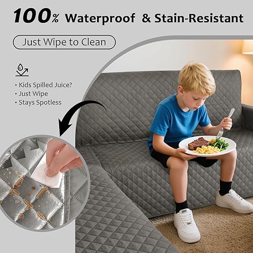 Miniatura 4 de Fundas para sofá modular, impermeables, 6 unidades, en forma de L, lavables, antideslizantes, fundas para sofá seccional, suaves y grandes en forma