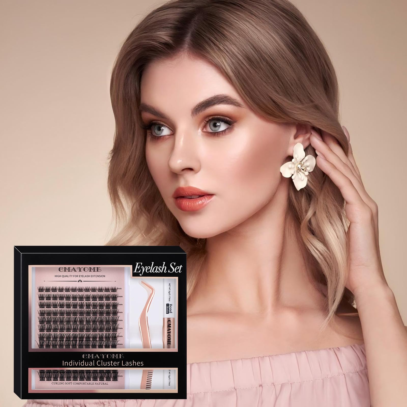 VEGCOO Kit Ciglia Extension, Ciuffetti Ciglia Finte, C Curl 8-16mm Lash Clusters Individual Eyelashes Naturali per Ragazze e Donne