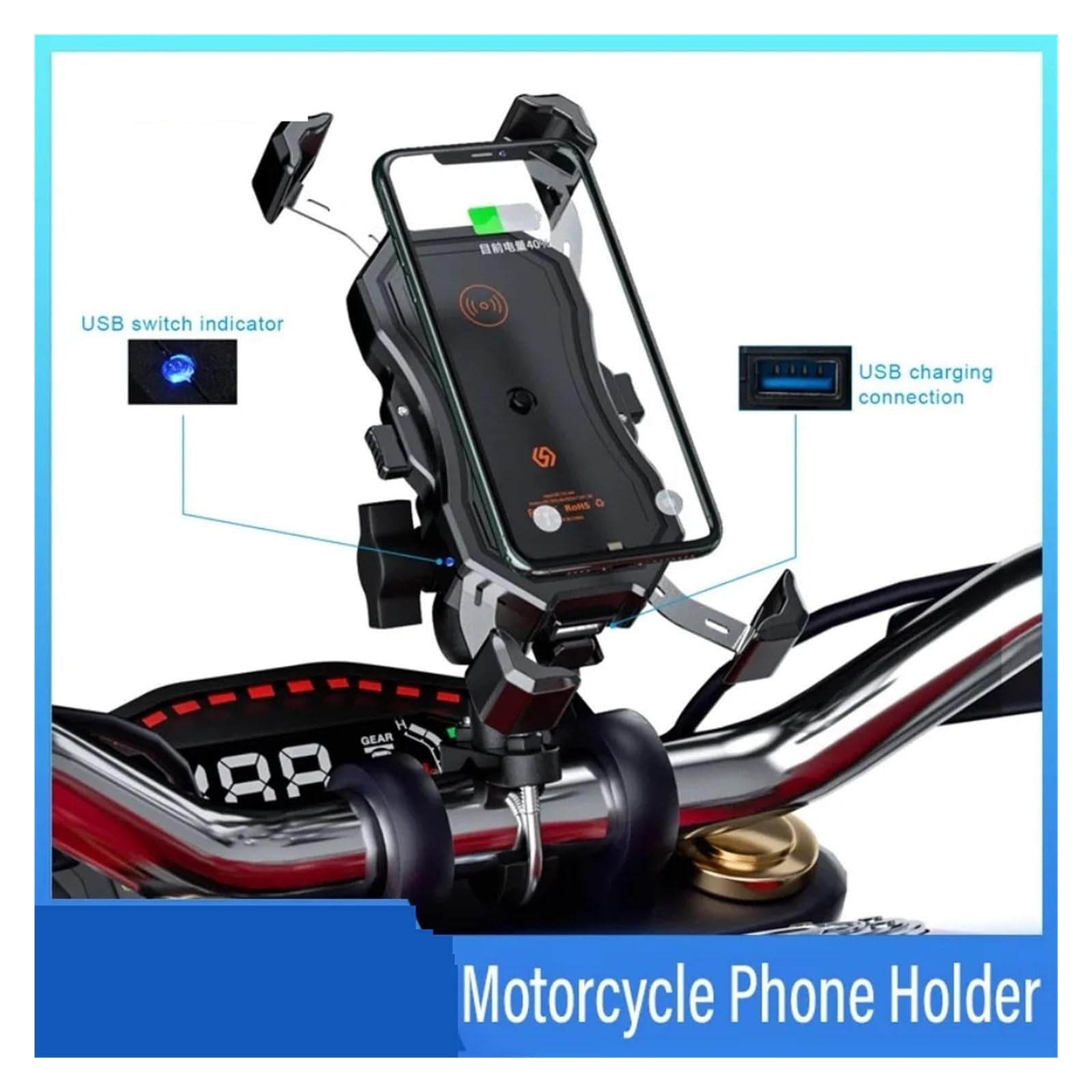 Supporto Manubrio Supporto Per Cellulare Per Moto Per Telefono Antiscivolo Accessori Supporto Telefono Moto