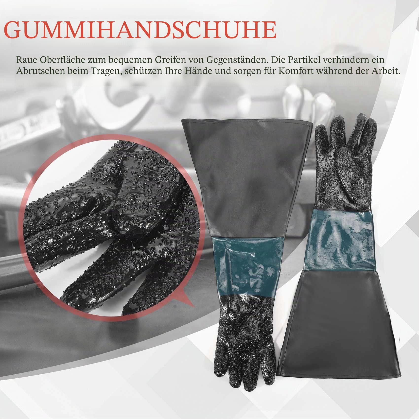 Nagoyuki Sandstrahl Handschuhe Sandstrahler Teile 60Cm mit O Ringen für Sandstrahl Kabine