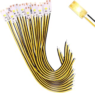 15 Stücke 17mm 12V - 18V Vorverdrahtete LED Streifen, 2835 Modellbau LED Beleuchtung, Flexibler LED-Lichtstreifen für Modelleisenbahn, Gelb