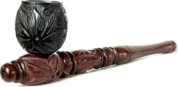 Handmade Artistic Carved Natural Herbal Antique Designer 6 Inch unique Pipe for Gifts