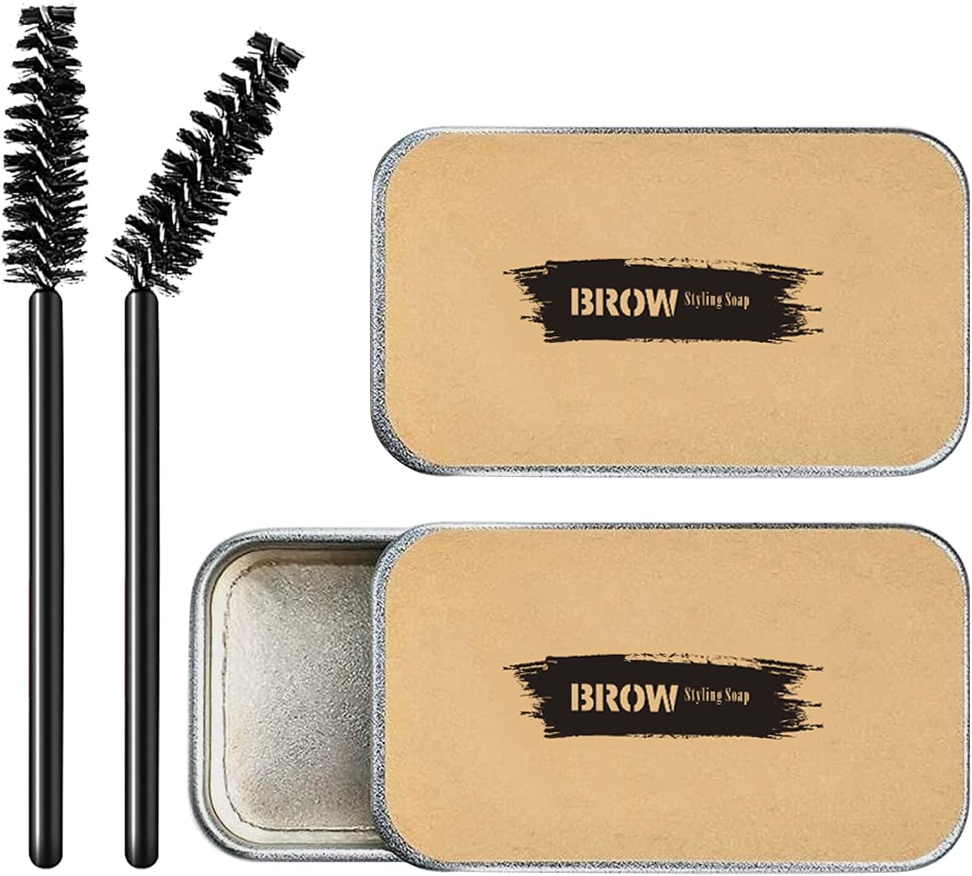 Eyebrow Soap Kit,2Pcs Brows Styling Soap Brows Gel Long Lasting Eyebrow Setting Gel Waterproof Eyebrow Makeup Balm for Fluffy Natural Brows Look…
