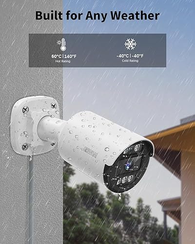 Miniatura 4 de 《5MP Super HD y visión nocturna IR de 80 pies》Sistema de cámara de seguridad con cable para exteriores, cámaras CCTV impermeables IP67 con detección