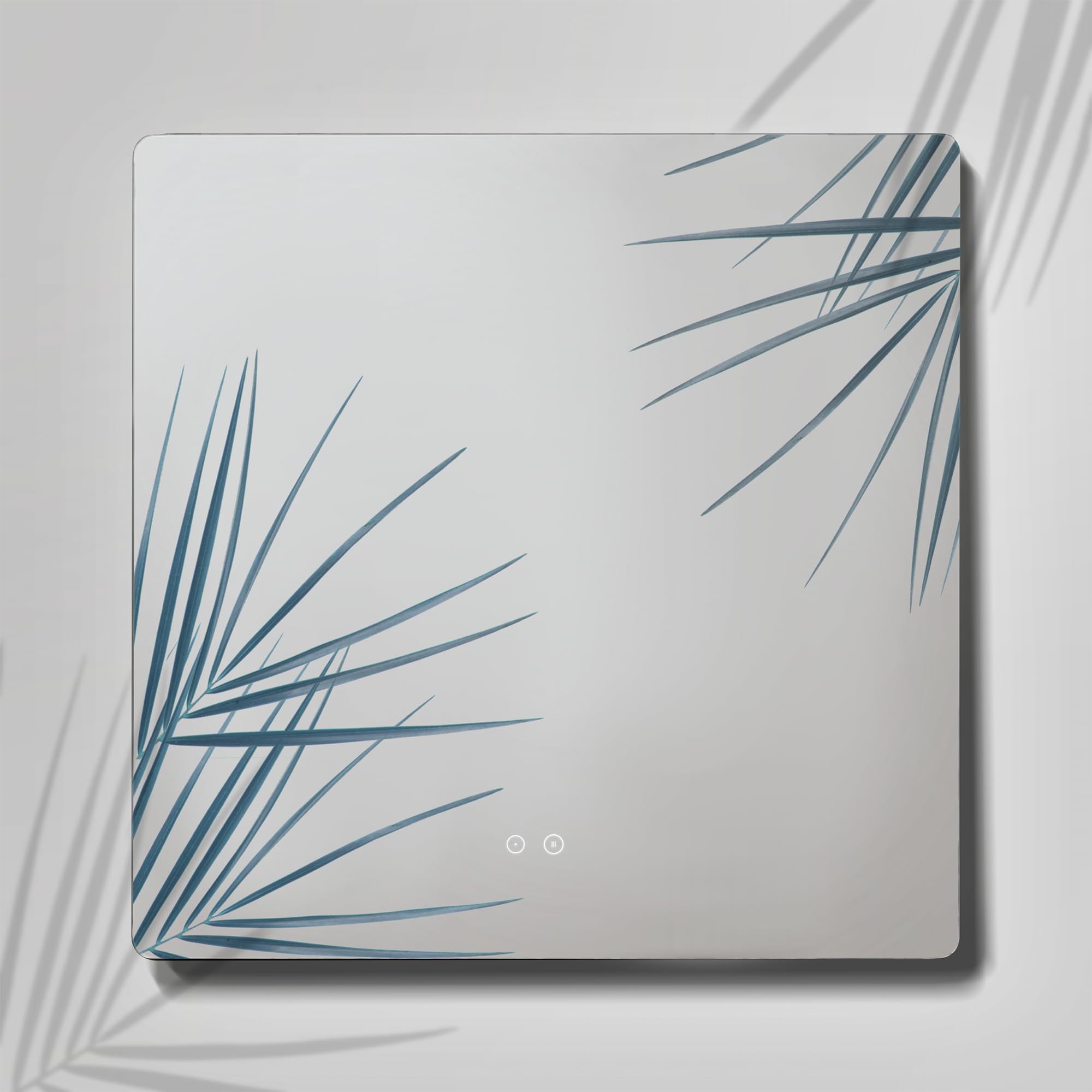 Espejo de Baño Rectangular con Luz LED Regulable, Antivaho, Interruptor Táctil, 3 Tonos de Luz, Apagado Automático, Fácil Instalación, Montaje en Pared, Diseño Sin Marco 80x80 cm