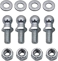 Vista 5 de 4 pares de pernos de bola de 0.394 in con tuercas de bloqueo de hardware, arandelas de rosca de 5/16-18 x vástago de 1 pulgada de largo