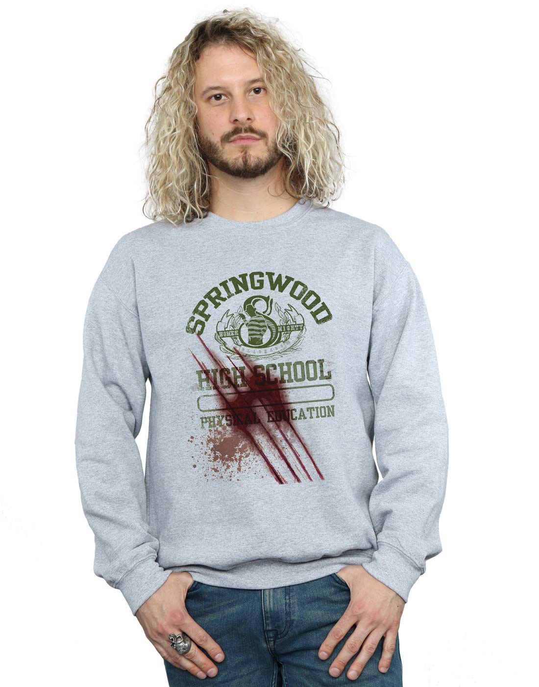 Absolute Cult A Nightmare On Elm Street Men's Springwood Slasher Sweatshirt Sport Grey Medium