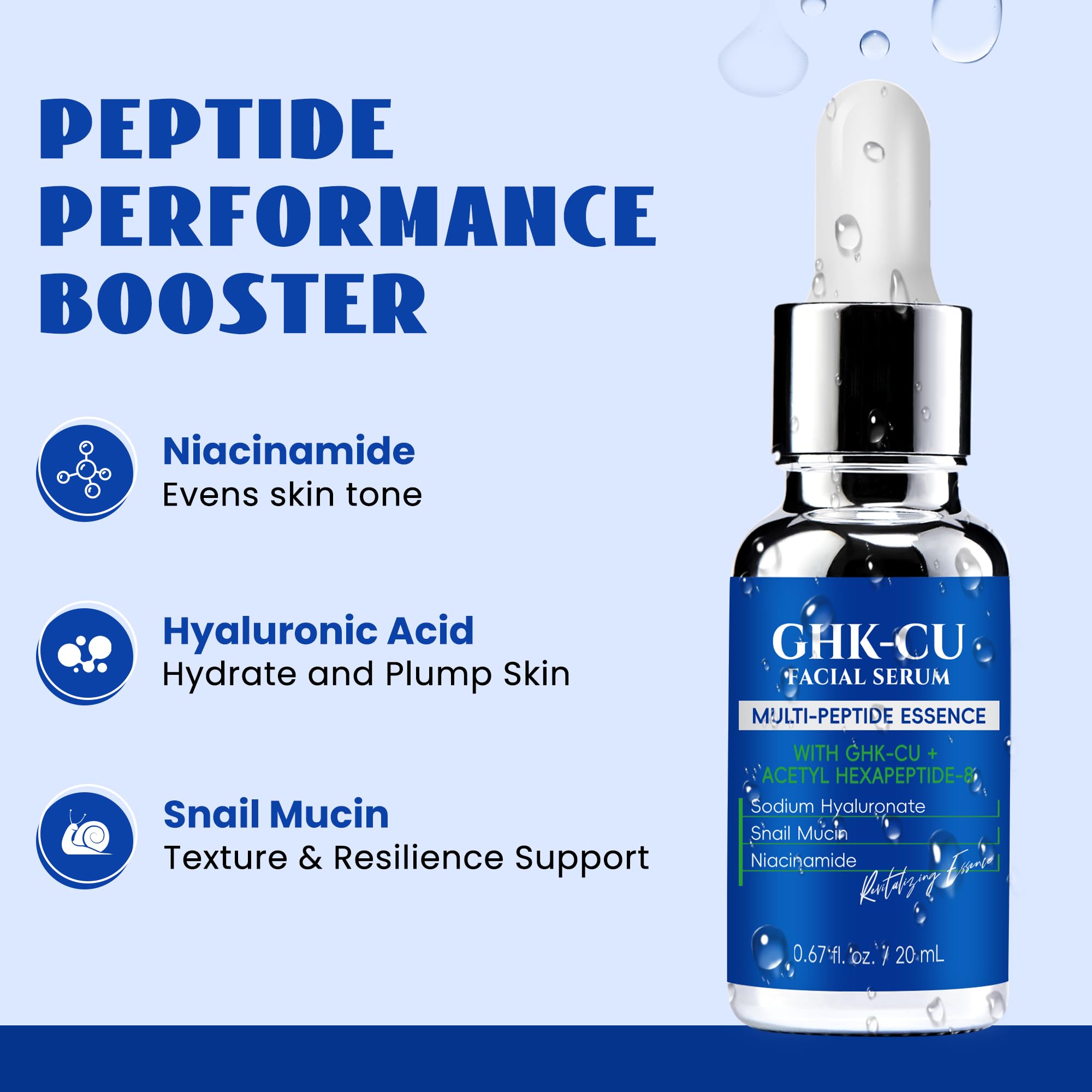 GHK-Cu Copper Peptide Face Serum with Niacinamide, Fragrance-Free