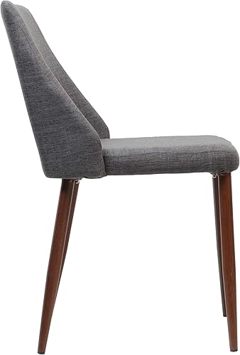Miniatura 6 de Christopher Knight Home Marlee Mid-Century - Sillas de comedor de tela con patas de madera de nogal oscuro, juego de 2 piezas, gris claro