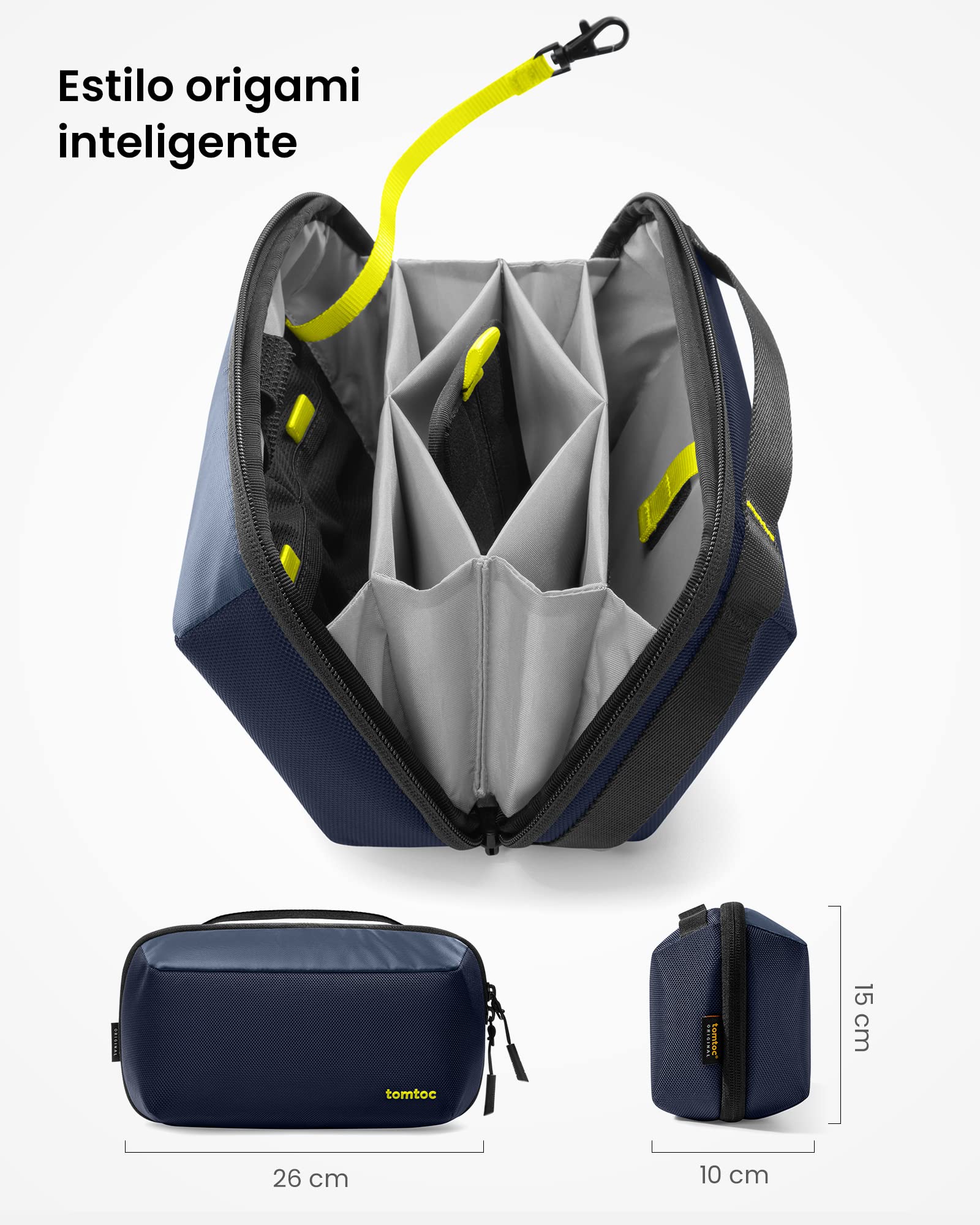 tomtoc Bolsa para Organizar Cable, Organizadora de Accesorios Electrónicos para MacBook Adaptador, Ratón, Cable, Hub, Power Bank, USB Stick, Fuente de Alimentación, Cargador, Disco Duro