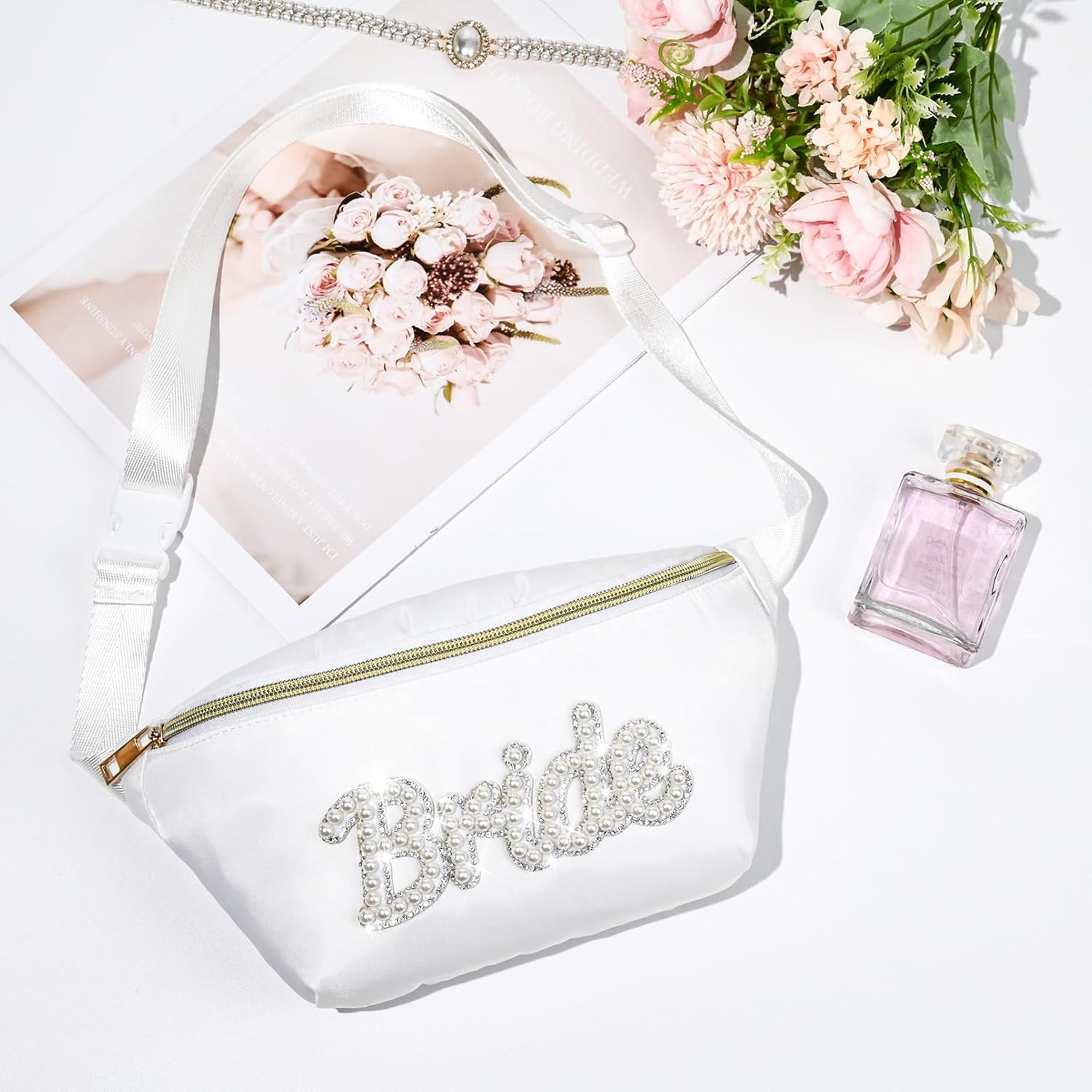 Bride Fanny Pack Bridal Shower Gifts Bachelorette Gifts for Bride Party Accessories Wedding Gift Bag Bridesmaid Proposal Gifts Belt Bag Waist Packs Fanny Pack Crossbody Bags for Women Girls - Image 6