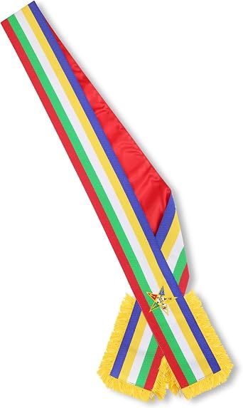 Premium Masonic OES Sash for Sisters With Free Embroidered Cotton Gloves And 4 Order Of Eastern Star Patches