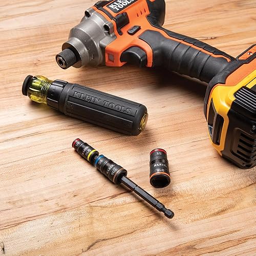 Miniatura 4 de Klein Tools 32933 Destornillador de impacto, juego de llaves de impacto 7 en 1, 6 tamaños de destornillador hexagonal, función de sujeción de broca