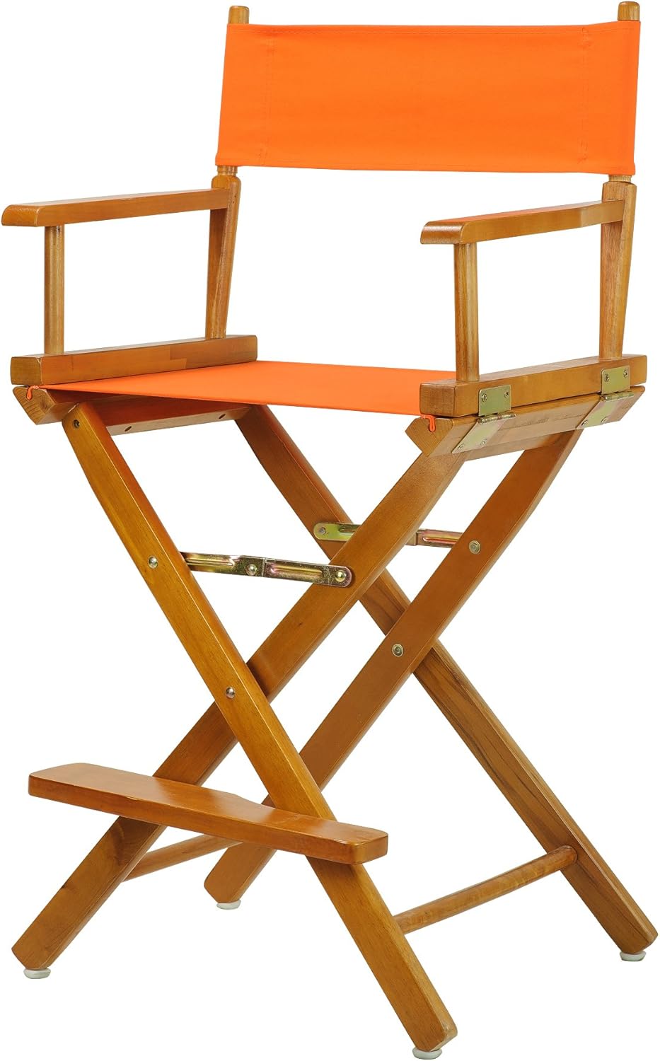Casual Home 24" Director's Chair Honey Oak Frame-with Tangerine Canvas, Counter Height