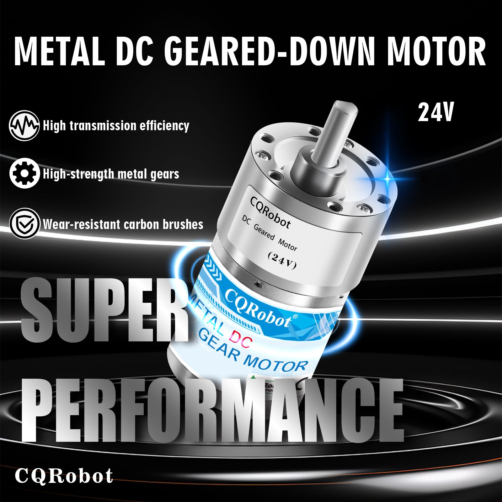 CQRobot 393.8:1 Metal DC Geared-Down Motor 37Dx59.8L mm 24V, with Al Alloy Installation Mounting Bracket Kit. 24V-6W-25RPM-70 kg.cm (972 oz.in). D-Shaped Output Shaft 6 mm Diameter and Long 16 mm.
