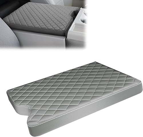 Miniatura 1 de GKmow 1 almohadilla de protección para reposabrazos de automóvil, 15.3 x 12.6 x 2.6 pulgadas, funda de cuero a cuadros para consola central para