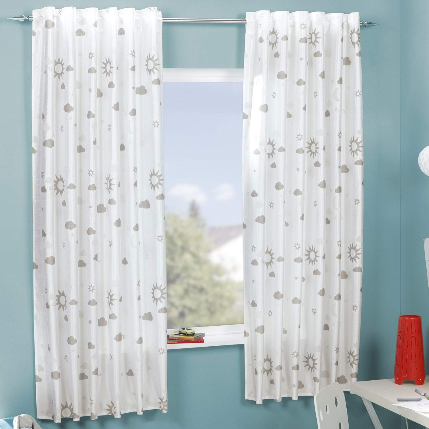 Delindo Lifestyle Rideau Fluorescent Magie 145x175 cm Étoile Blanc