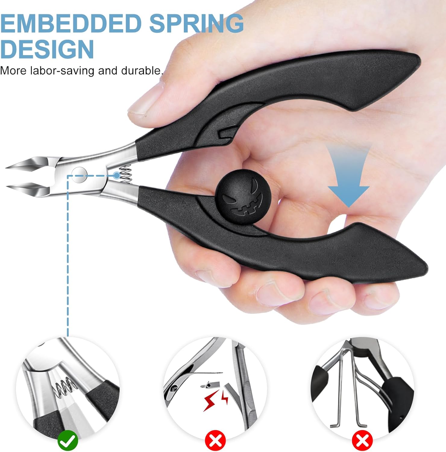 Toe Nail Clipper for Ingrown or Thick Toenails,Toenails Trimmer and Professional Ingrown Toenail Nipper for Seniors with Stainless Steel Surper Sharp Slanted Nail Clippers Blades - Image 4