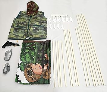 Fun Flow Army Jumbo Size Extremely Light Weight ,Water Proof Kids Fold-able and Portable Play Colorful Tent House for 10 Year Old Girls and Boys.