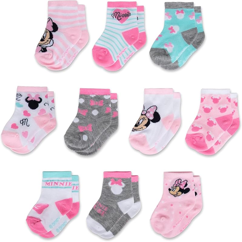 Baby Girls & Boys Minnie Mouse, Mickey Mouse, Baby Shark, Justice League 10-pack Infant Sock 0-24 Months