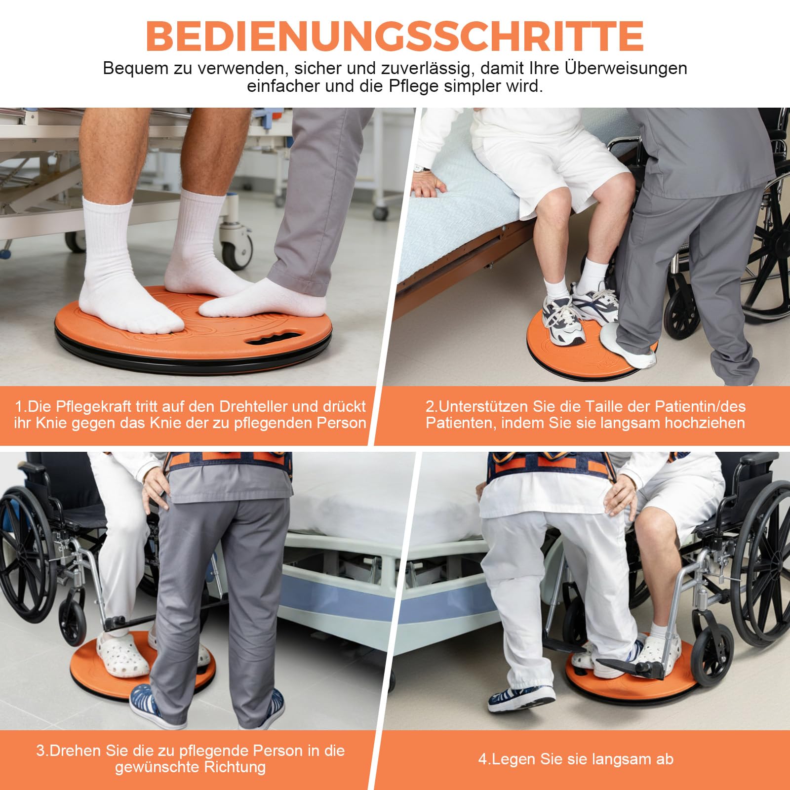 Drehscheibe Umsetzhilfe, Transferscheibe Drehteller bis 150 Kg