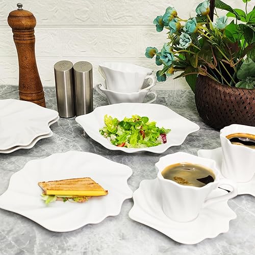 Miniatura 6 de Juego de 4 tazas de café expreso de 4.25 onzas Tazas y platillos de espresso de estilo italiano Juego de tazas de espresso de porcelana Tazas de