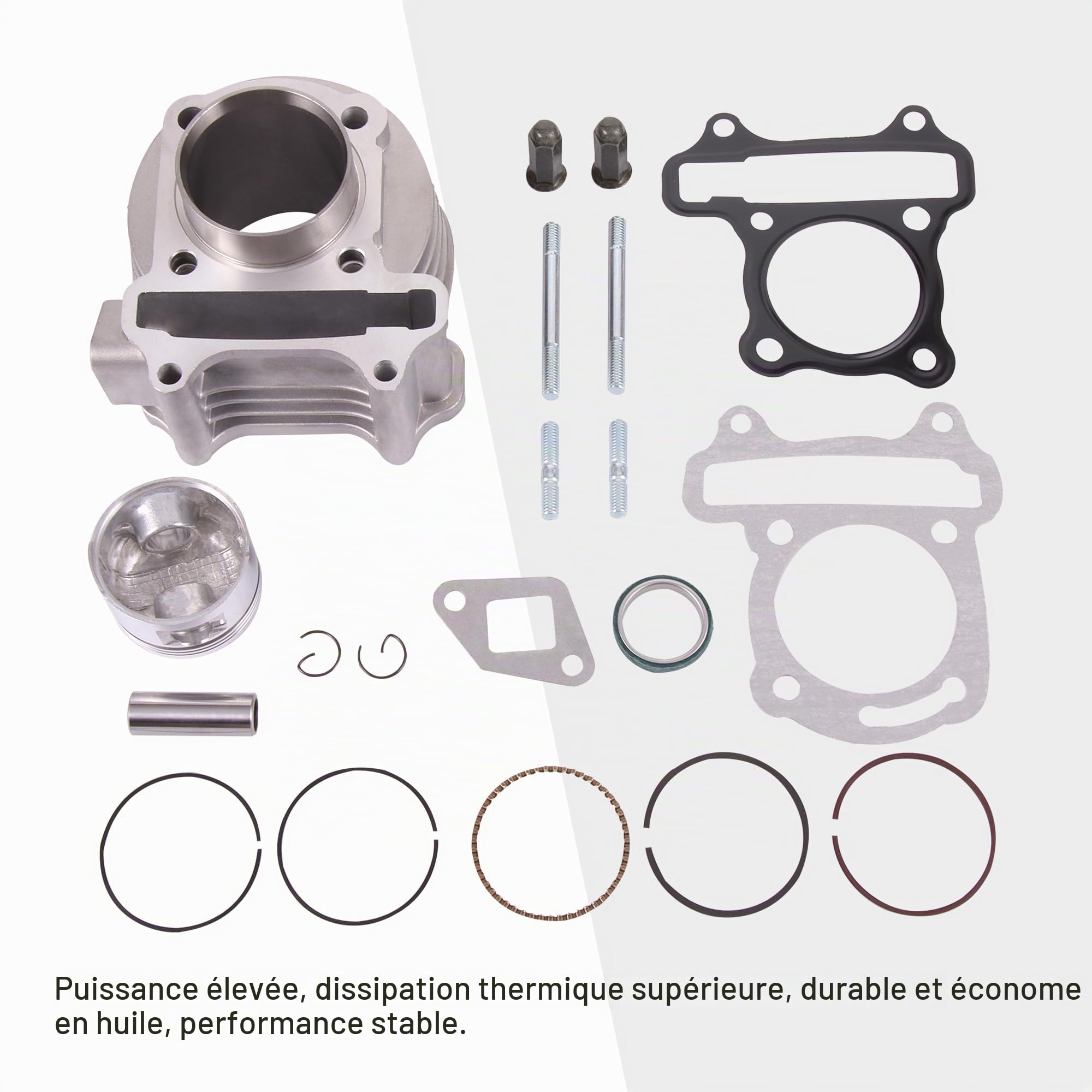 GOOFIT Kit de Cylindre Performance Big Bore GY6 80cc 47mm Remplacement pour 139QMB Quad Scooter Cyclomoteur Go Kart