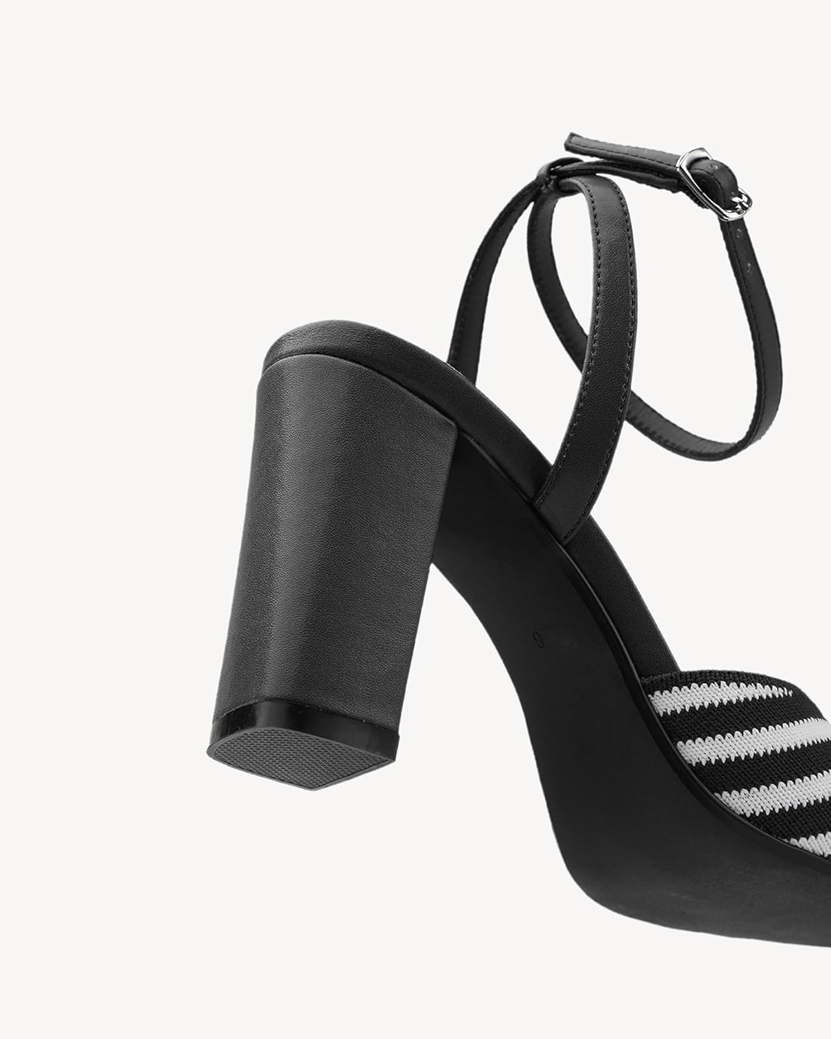 NEWBELLA Women's Chunky Block Heel Sandals - Square Open Toe Ankle Strap High Heels for Wedding, Prom, Party & Date Night (Dark, Adult, Women, 7, Numeric, US Footwear Size System, Medium) - Image 6