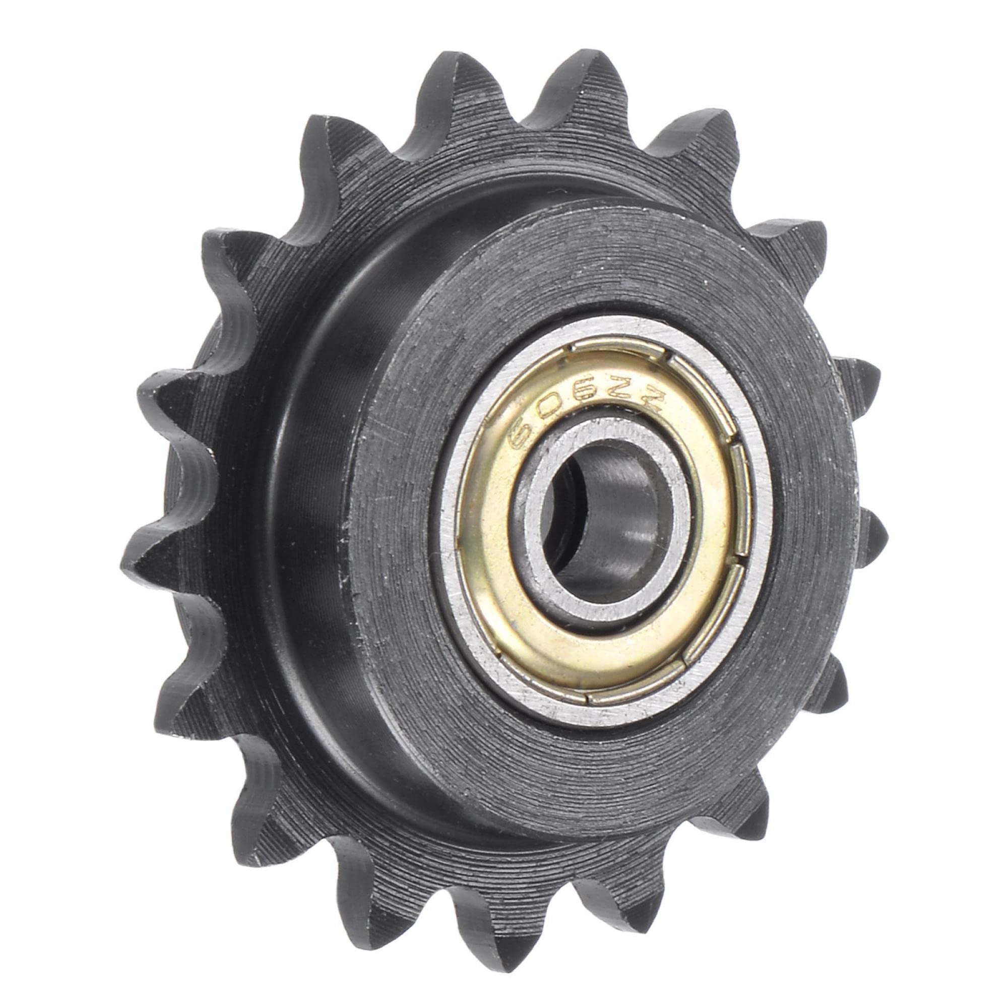 Pignon de renvoi 6mm alésage 17 dents en acier C45 oxyde noir pour transmission ISO 04C avec roulements