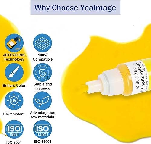 Miniatura 4 de Tinta de sublimación de 20.3 fl oz para Ecotank ET-15000, Eoctank ET-2800, ET-2750, ET-4850, ET-2720, ET- 2400, Ecotank 2850, ET-3850, ET 2803,