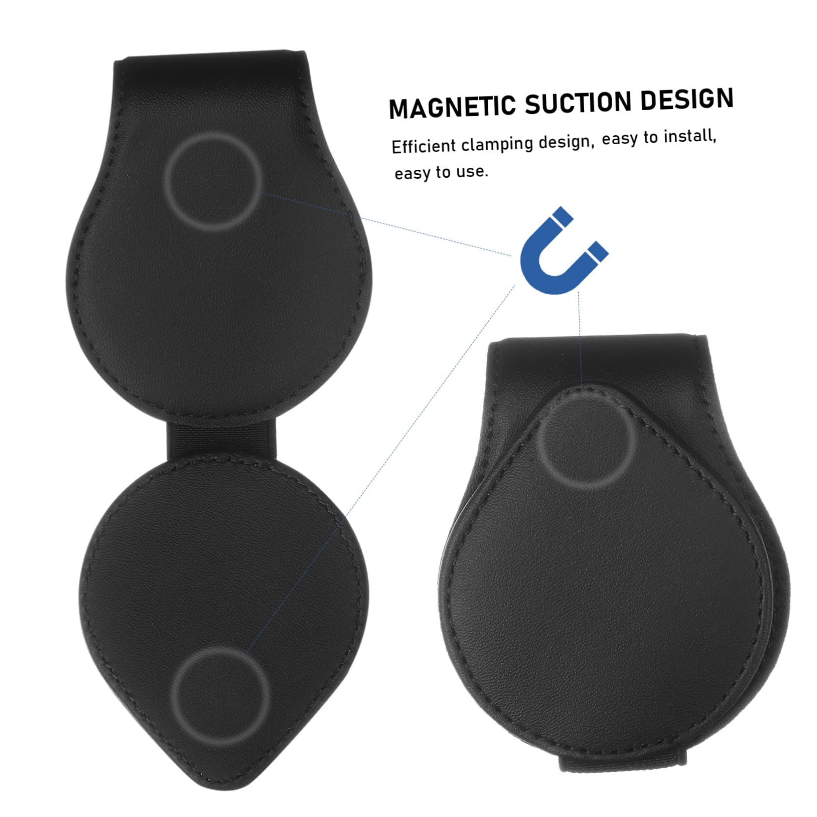 iplusmile 4pezzi Portaocchiali Per Auto Pu Pelle Supporto Per Da Sole Clip Per Visiera Auto Con Scomparti Per Biglietti e Carte Protezione Ottimale