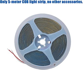COB Led Strip, 5M 3000K Warm White LED Strip Lights DC12V,480LEDs/M, CRI 90+, Easy DIY Home Decor Installation, Home DIY Lighting [Energy Class A] (Warm White, 5M COB 12V) [Energy Class A]