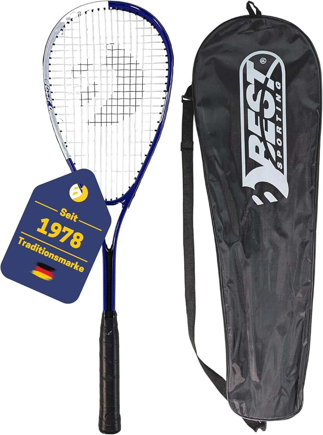 BEST SPORTING Squashschläger XT-Line 59 cm – Leichter Aluminium Racket mit ergonomischem Griff für präzise Schläge – Inklusive Tasche – Für Anfänger
