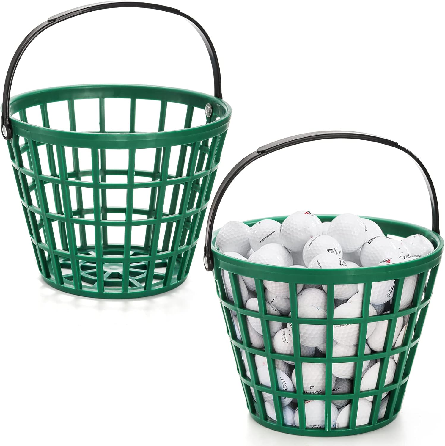 Bekith 2 Pack Plastic Golf Ball Basket, Golfball Container