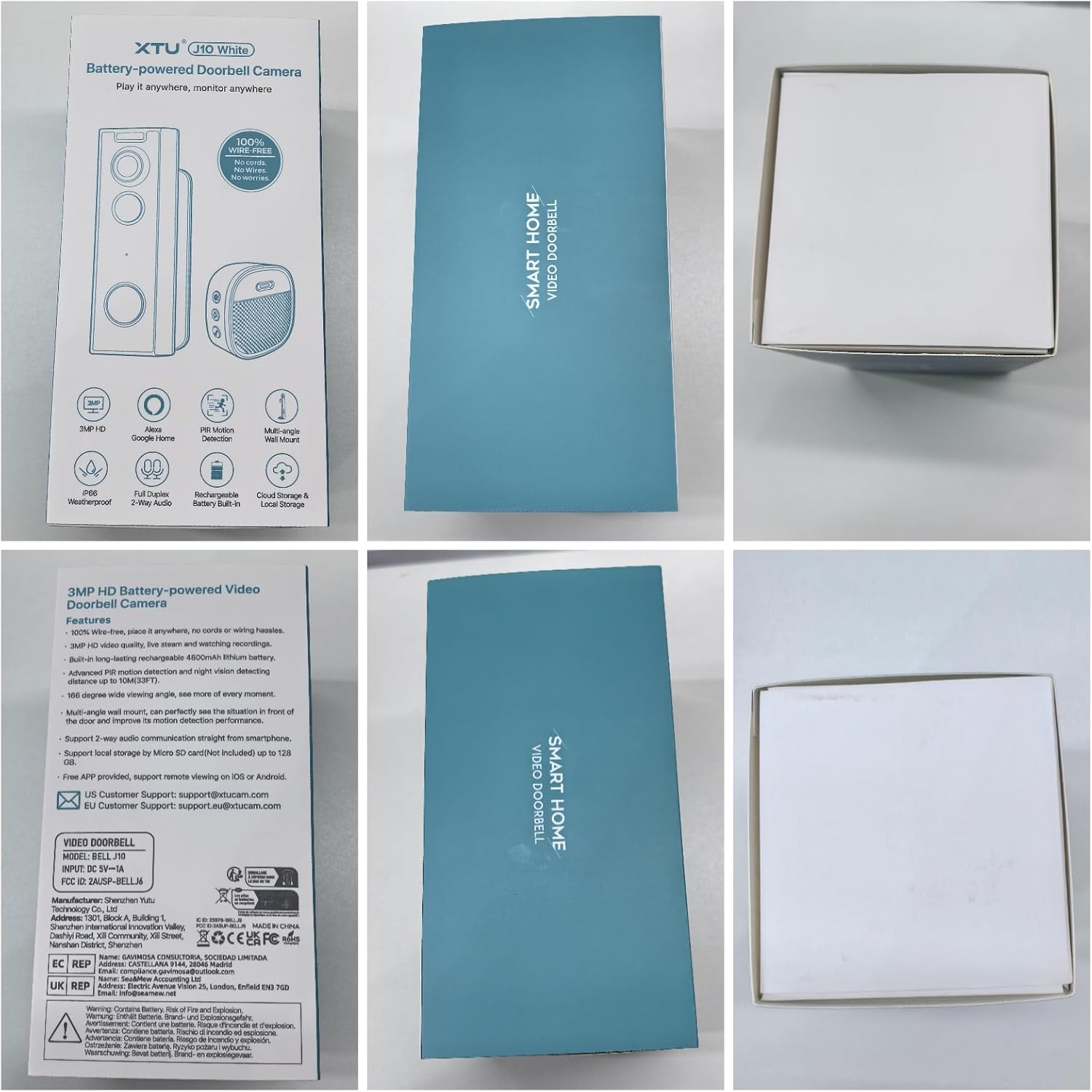 XTU Wireless Video Doorbell No Subscription-2K HD Security Doorbell Camera-Local/Cloud Storage with Multi-angle Bracket, Works with Alexa and Google Home (White) 11 71oIRsBJugL. AC SL1500