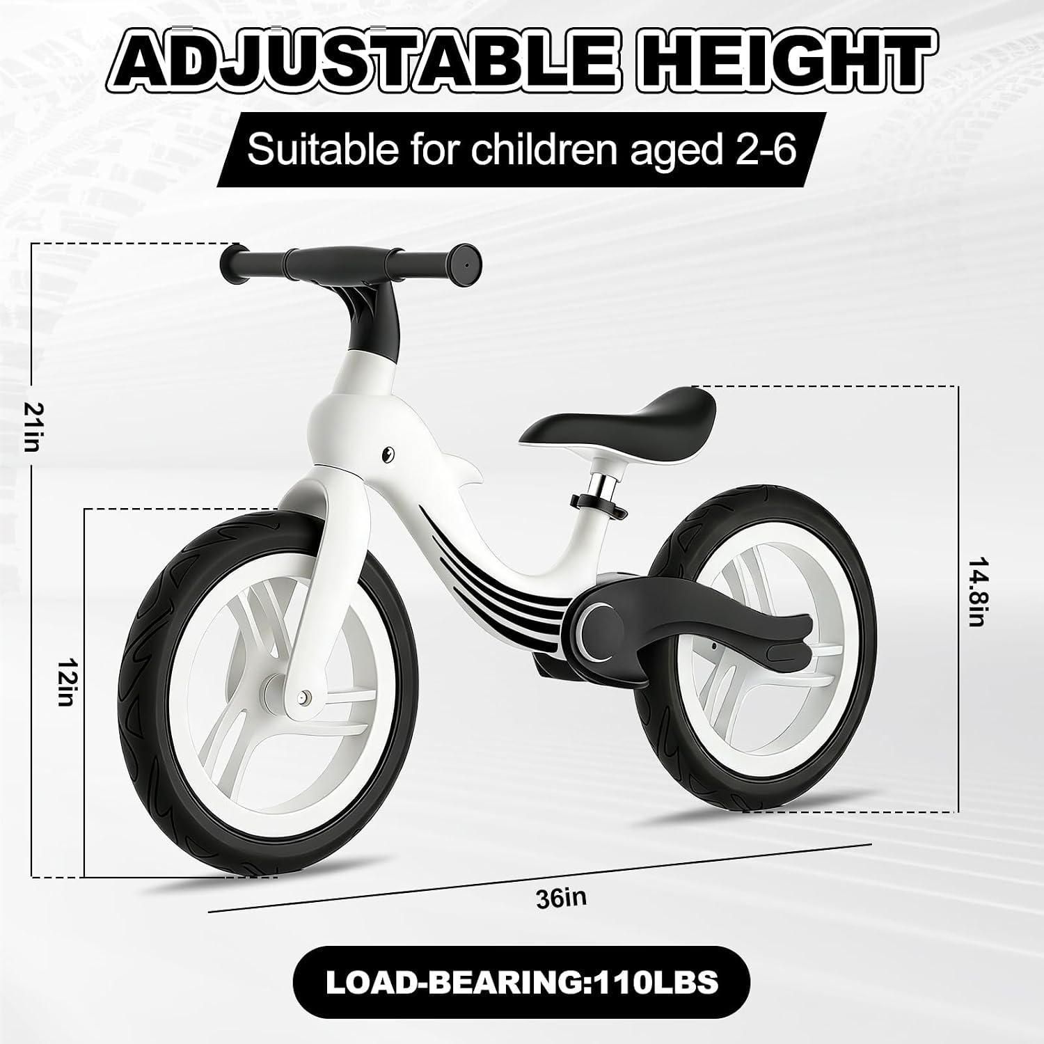 Toddler Balance Bike 2 Year Old, 12 Inch No Pedal Kids Bike for 2-5 Years Old, Kids Bicycle for Age 24 Months to 5 Years Old Boys Girls Birthday Christmas Toy Gift