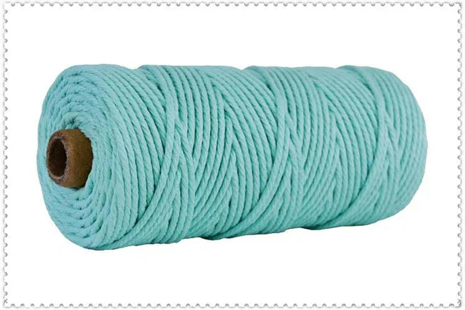 Macrame Cord Twisted String Cotton 3mm Macrame String 110 yards Multicolor(Macaroon Blue)
