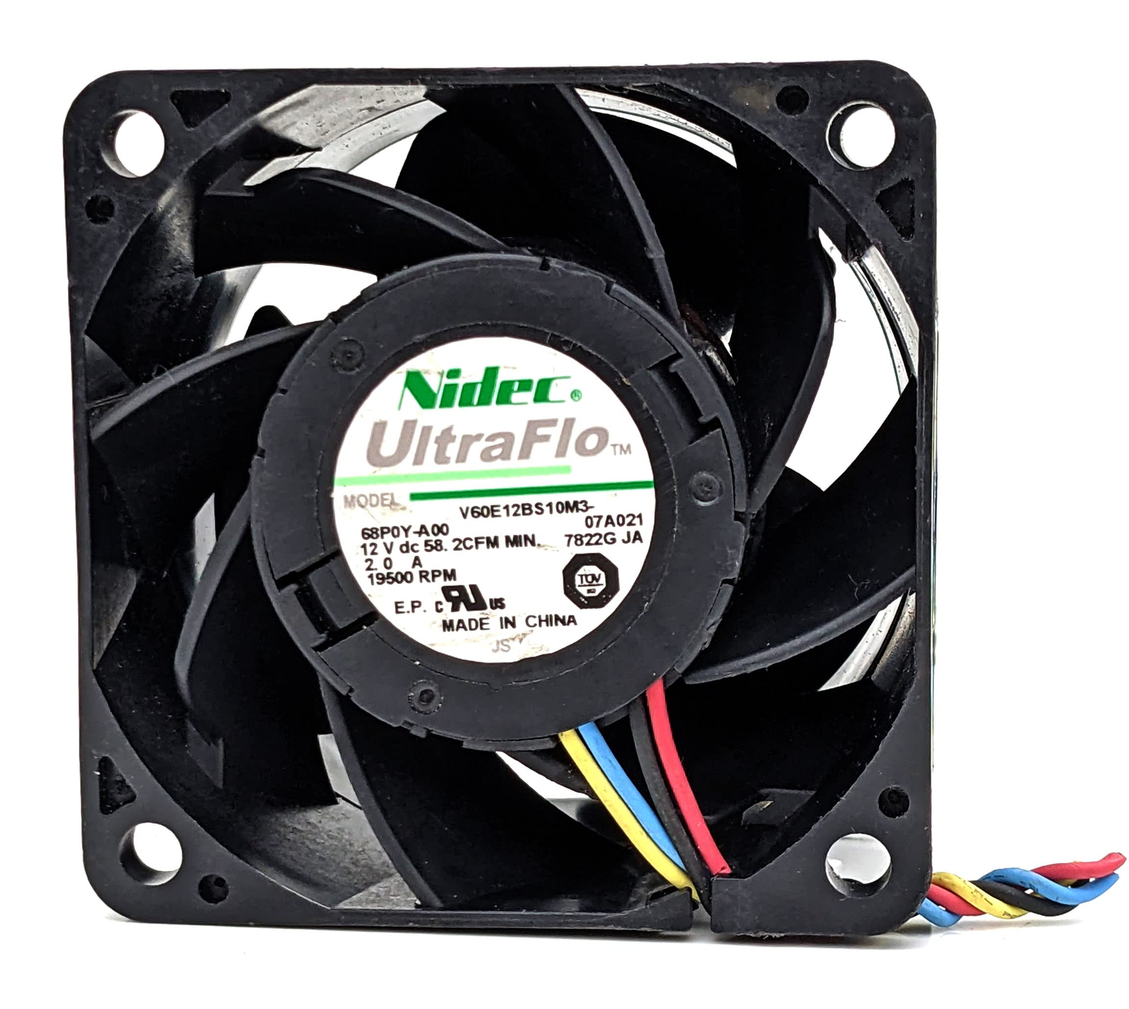 V60E12BS10M3 60x60x38mm High-Speed Brushless Cooling Fan | DC 12V 2.0A | 19500 RPM | 4-Wire Ultra Airflow Exhaust Fan for Servers, Inverters, 3D Printers-image-12