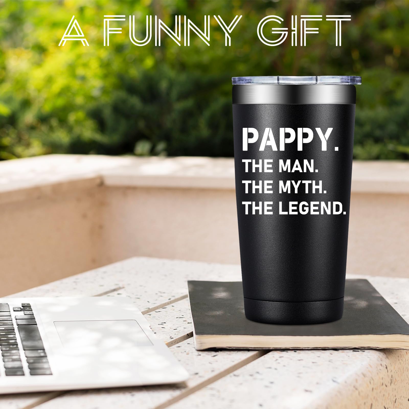 BIRGILT Pappy Fathers Day Gift - Best Pappy Gifts from Grandkids - 20oz Tumbler Cup