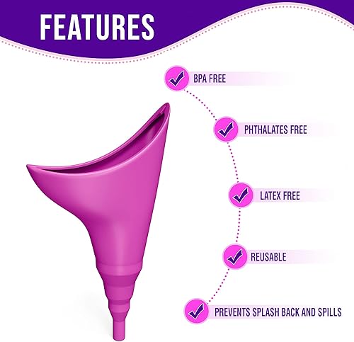 Miniatura 5 de VENUS TO MARS Dispositivo de micción femenina de silicona  Orinal femenino portátil que te permite orinar de pie  Embudo reutilizable para mujer