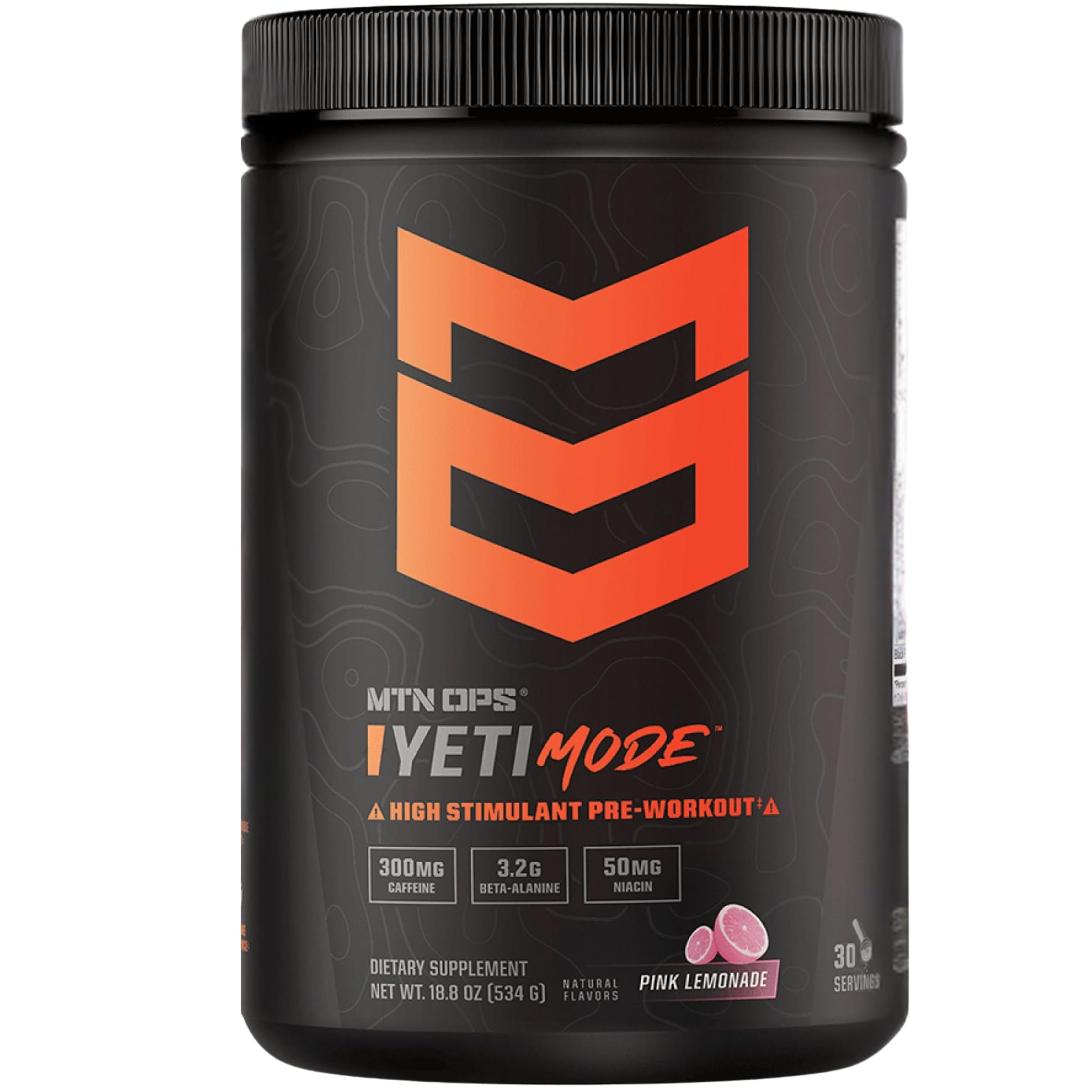 MTN OPS Pré-treino com cafeína, creatina monohidratada e beta-alanina 300 mg, sabor Pink Lemonade, 30 porções